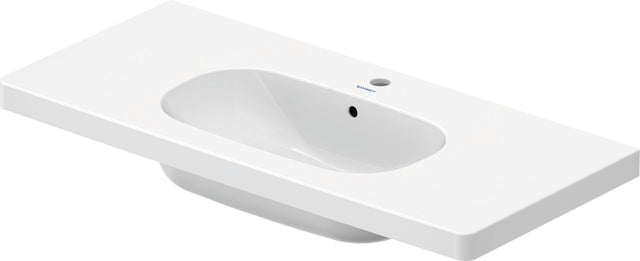 Duravit D-Code Möbelwaschtisch 1050 mm Weiß mit Überlauf und Hahnlochbank – Wandhängend