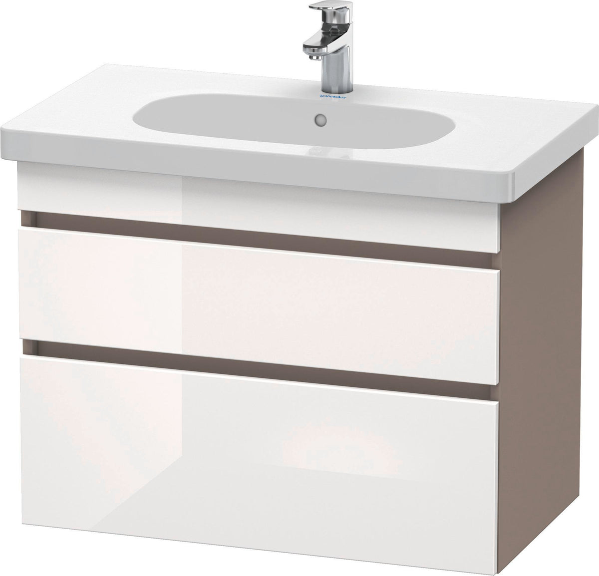DURAVIT DuraStyle Waschtischunterbau 800 mm wandhängend, 2 Schubkästen, weiß matt – mit Soft-Close