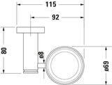 DURAVIT D-Code Glashalter Glas rechts Chrom – Wandmontage Zahnputzbecher mit Befestigungsmaterial
