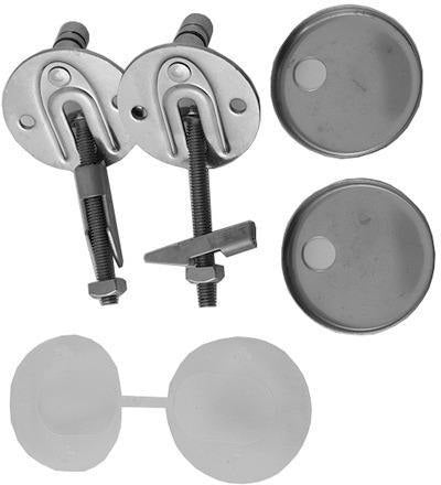 DURAVIT Scharnier-Set für WC-Sitz Universal, Edelstahl, ohne Absenkautomatik, 0061631000