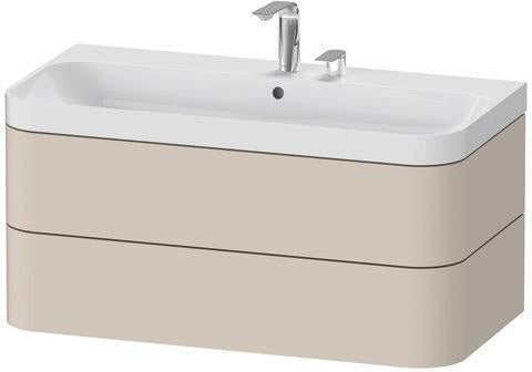 Duravit Waschtischset Happy D.2 Plus 975x490mm ein Hahnloch taupe supermatt