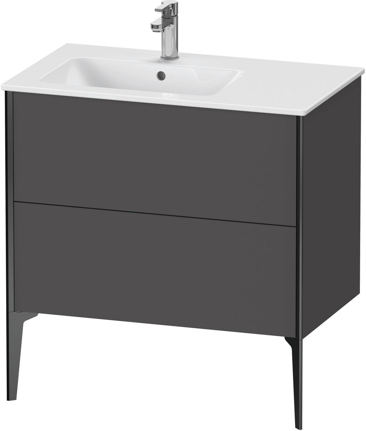 Duravit XViu Waschtischunterbau bodenstehend 810 mm mit 2 Auszügen, weiß matt, Tip-On Technik