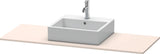 Duravit XSquare Konsole 1400x550mm betongrau matt – 1 Ausschnitt, mit Siphonaussparung