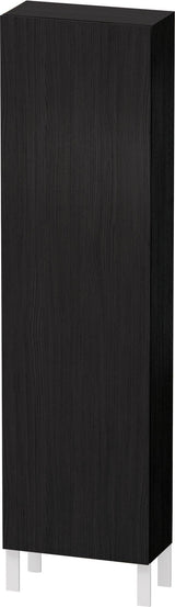 DURAVIT Hochschrank L-Cube 500 mm Eiche Schwarz – 1 Tür, 4 Glasböden, Soft-Close