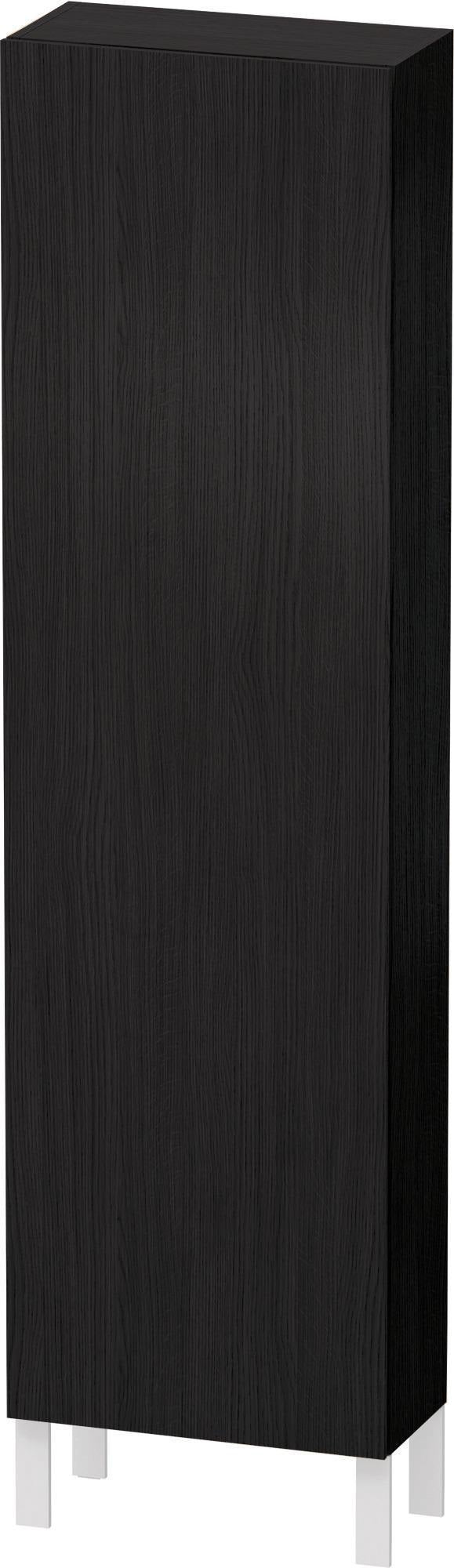 DURAVIT Hochschrank L-Cube 243x500x1760mm, 1 Tür rechts, Eiche Schwarz – Wandhängend mit Soft-Close