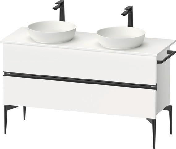 DURAVIT Sivida Konsolenwaschtischunterbau 1315 mm, bodenstehend, Weiß Matt, 2 Schubkästen