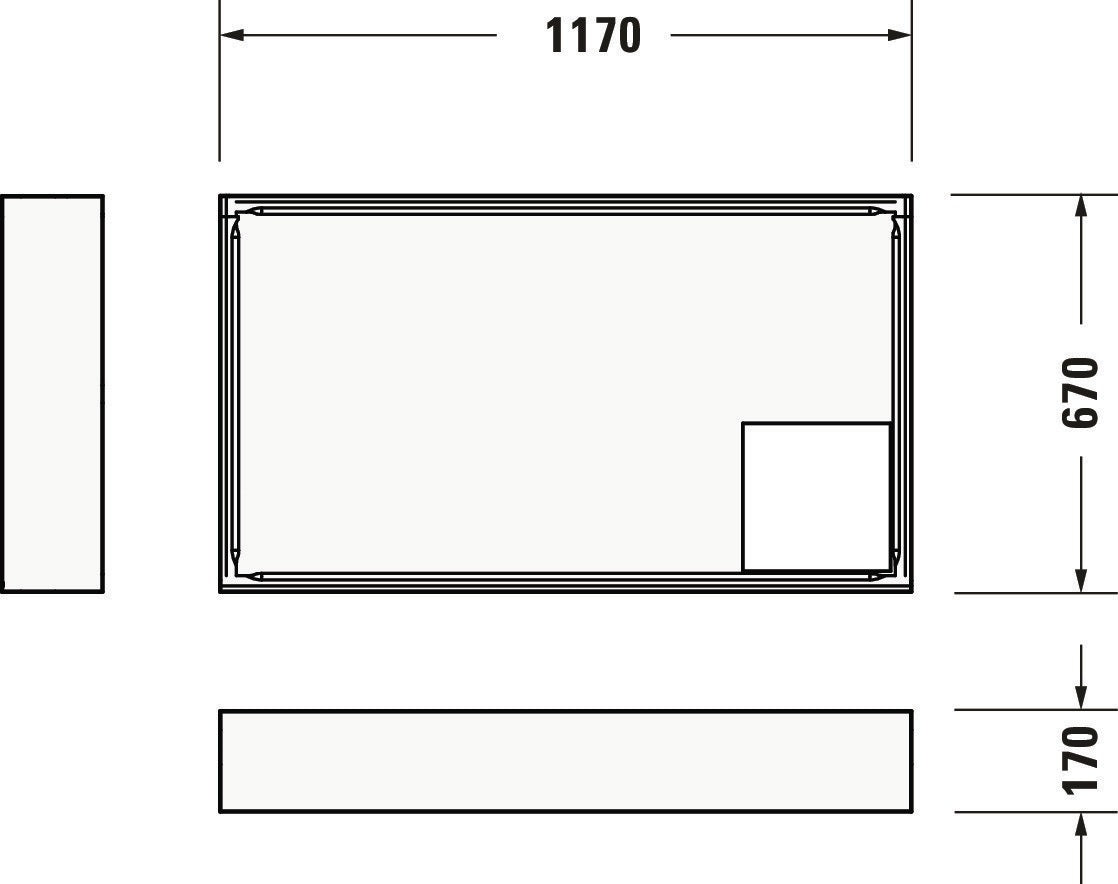 Duravit D-CODE Wannenträger 1200x700 mm – Polystyrol-Träger für Duschwannen