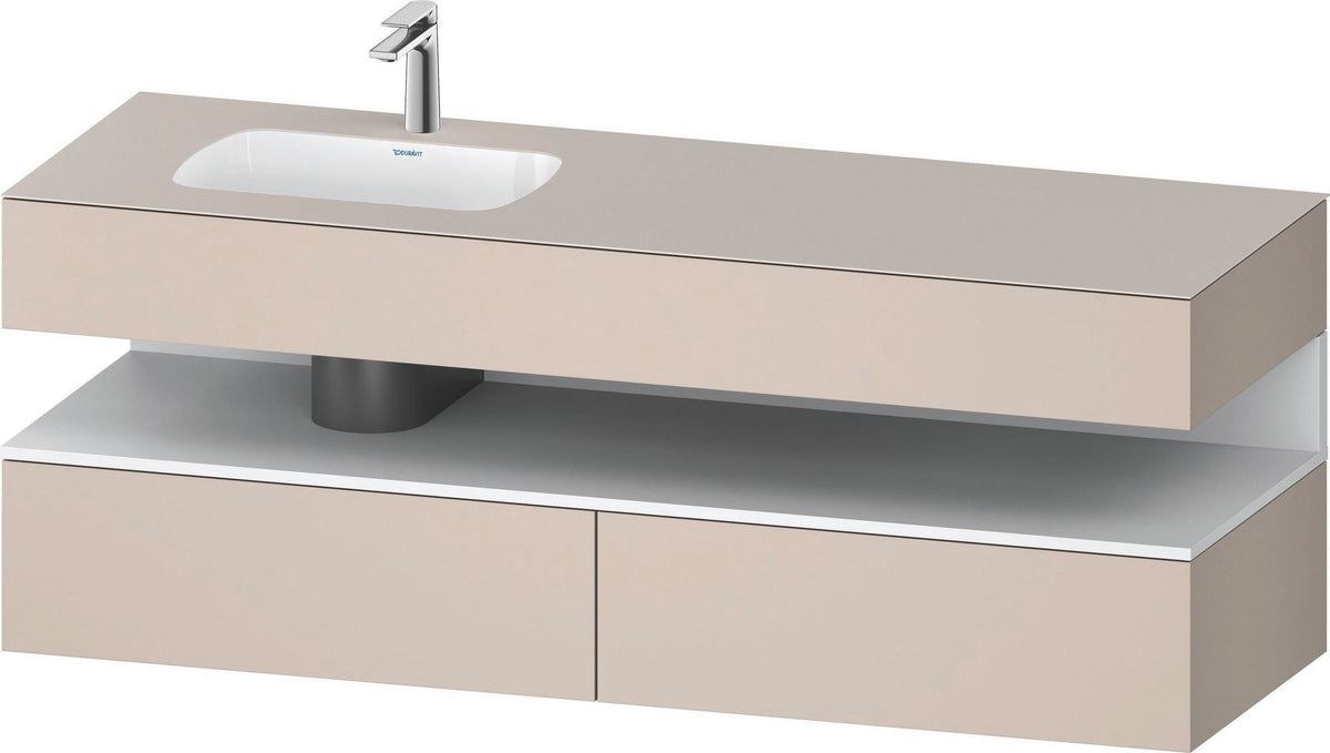 DURAVIT Qatego Studio F. A. Porsche Einbauwaschtisch mit Konsolenwaschtischunterbau 1600 mm Weiß Matt