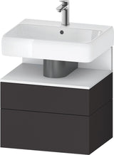 DURAVIT Qatego Waschtischunterbau 590 mm wandhängend, 1 Auszug, weiß Hochglanz, Nische Eiche Schwarz