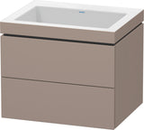 DURAVIT L-Cube c-bonded Waschtischset 600 mm mit Vero Air Waschtisch, 2 Schubkästen, Basalt Matt