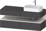 DURAVIT Qatego Konsolenwaschtischunterbau 1400 mm Weiß Matt Eiche Schwarz Matt wandhängend