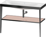 DURAVIT XViu c-bonded Waschtischset 1200 mm in Schwarz Matt mit Metallkonsole und apricot pearl Hochglanz