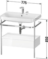 Duravit Waschtischset Happy D.2 Plus 775x490mm Taupe Supermatt – Einrichtungssystem Nussbaum Mitte