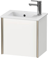 Duravit XViu Waschtischunterbau wandhängend 400 mm, 1 Tür rechts, weiß hochglanz – ohne Griff, mit Tip-On-Technik