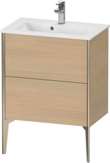 Duravit XViu Waschtischunterbau bodenstehend 610 mm, 2 Auszüge, champagner matt/weiß matt