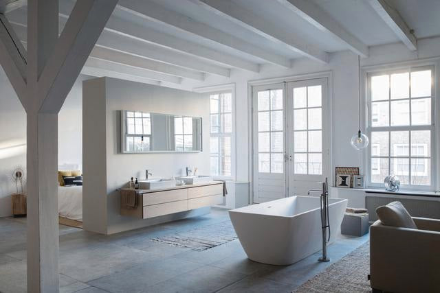 DURAVIT L-Cube Konsolenwaschtischunterbau 920 mm, 2 Schubkästen, Betongrau Matt, wandhängend