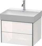 DURAVIT XSquare Waschtischunterbau 584 mm, 2 Schubkästen, Weiß Matt – Wandhängend, Tip-On