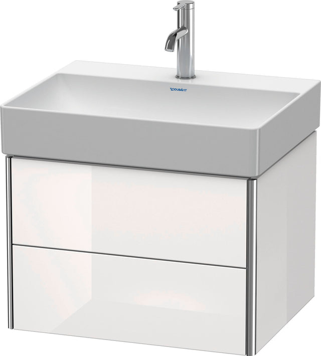 DURAVIT XSquare Waschtischunterbau 584 mm, 2 Schubkästen, Weiß Matt – Wandhängend, Tip-On