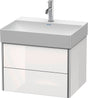 DURAVIT XSquare Waschtischunterbau 584 mm, 2 Schubkästen, Weiß Matt – Wandhängend, Tip-On