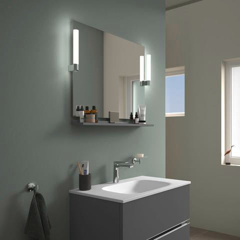DURAVIT Sivida Spiegelablage 800x115x35mm Chrom/Weiß Matt – Montage unter Spiegel inkl. Befestigungsmaterial