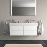 DURAVIT DuraSquare Doppelwaschtisch 1200 mm weiß – Möbelwaschtisch mit 2 Becken