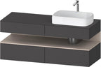 graphit matt / Nische taupe matt, mit Siphonausschnitt und Schürze / anthrazit