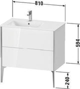 Duravit Waschtischunterbau XVIU 810x834x480mm 2 Auszüge Ahorn mitte Schürze s-matt