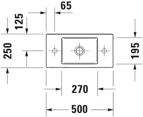Duravit Handwaschbecken Vero Air 500 mm weiß, 1 Hahnloch links, ohne Überlauf