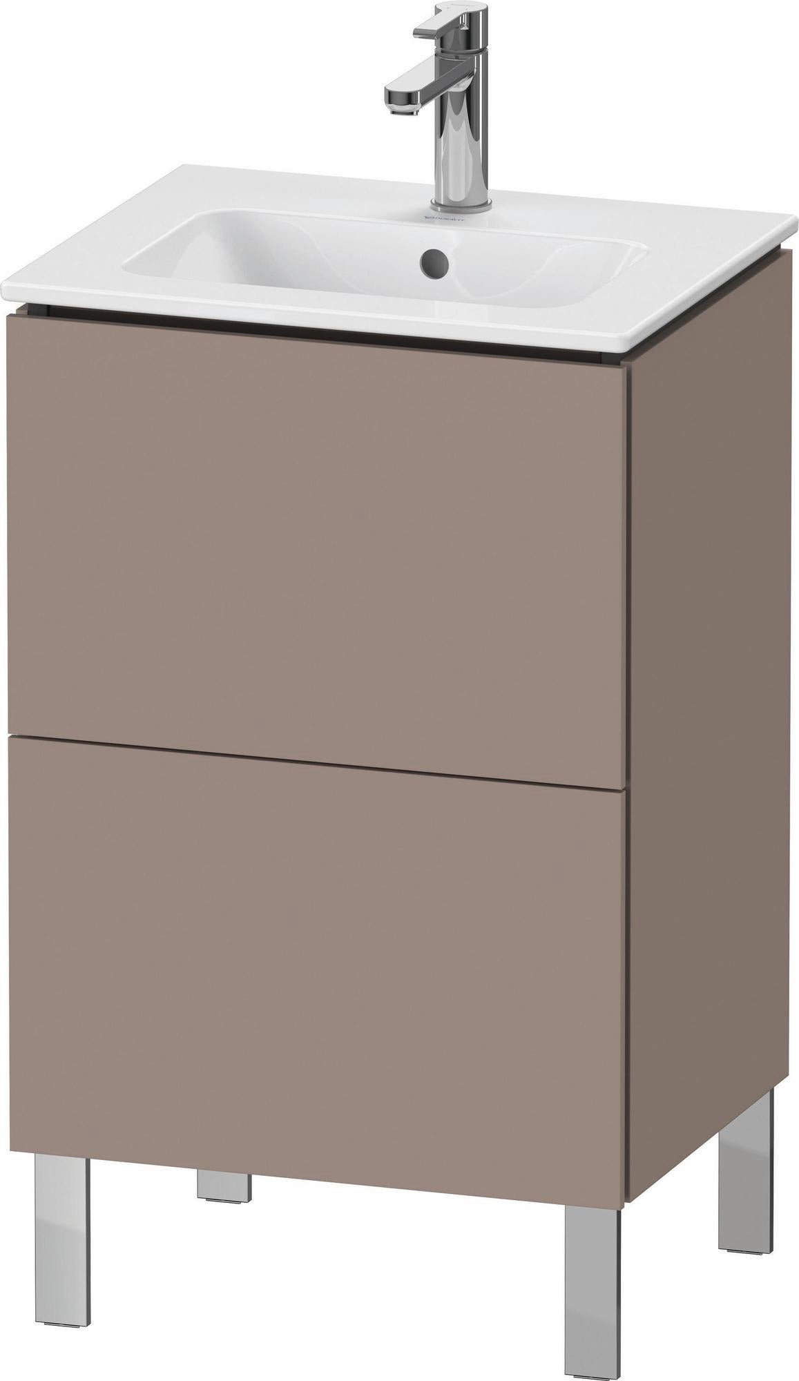 Duravit L-Cube Waschtischunterbau bodenstehend, 2 Auszüge, Weiß Matt, 520 mm