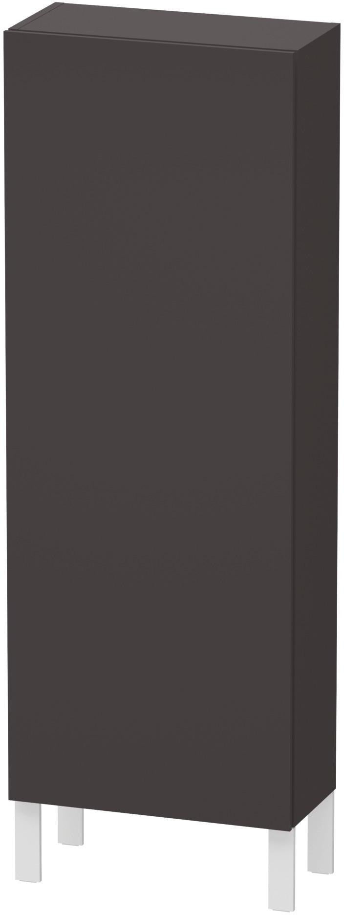 Duravit L-Cube Halbhochschrank 500 mm, 1 Tür links, betongrau matt, wandhängend, Soft-Close