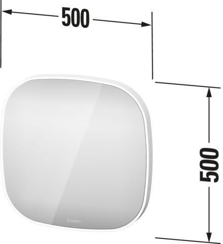DURAVIT Spiegel Zencha 500x500 mm mit Spiegelheizung, LED-Beleuchtung und Sensorschalter – EEK D