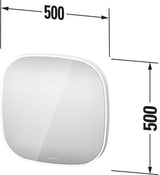 DURAVIT Spiegel Zencha 500x500 mm mit Spiegelheizung, LED-Beleuchtung und Sensorschalter – EEK D