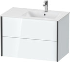 weiß hochglanz / Mitteldichte Faserplatte (MDF) / 2Schubk.,schwarz matt/weiß