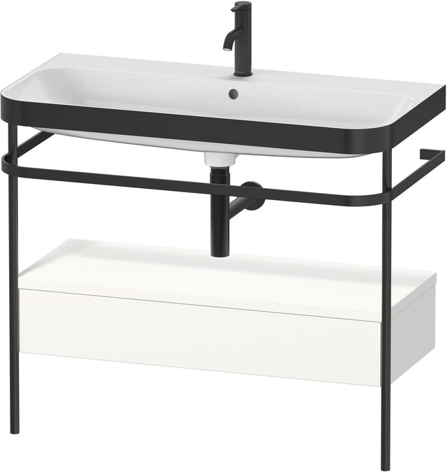 DURAVIT Happy D.2 c-bonded Waschtischset mit Metallkonsole, 975 mm, Weiß