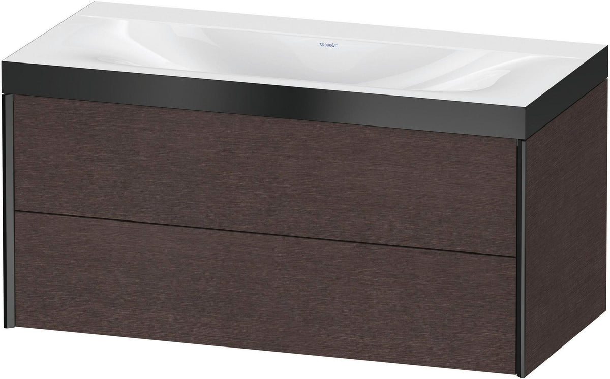 DURAVIT XViu c-bonded Waschtischunterbauset 1000 mm, 2 Schubkästen, Eiche Schwarz
