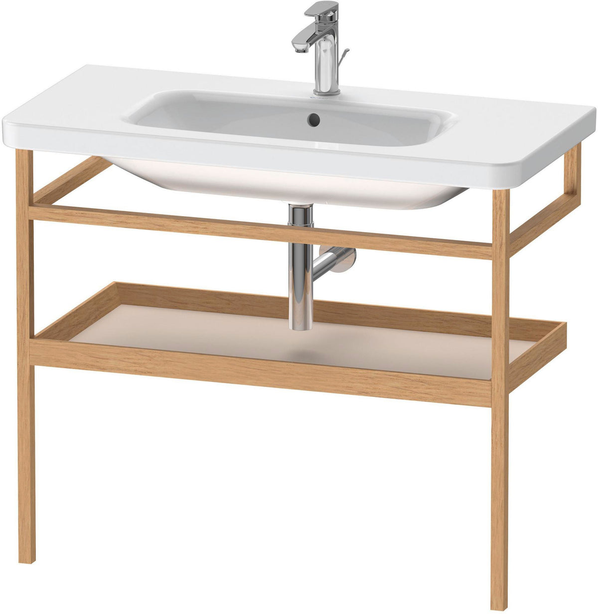 DURAVIT DuraStyle Möbel-Accessoire mit Ablage & Handtuchhalter 440x940x805 mm Weiß Matt/Eiche Massiv