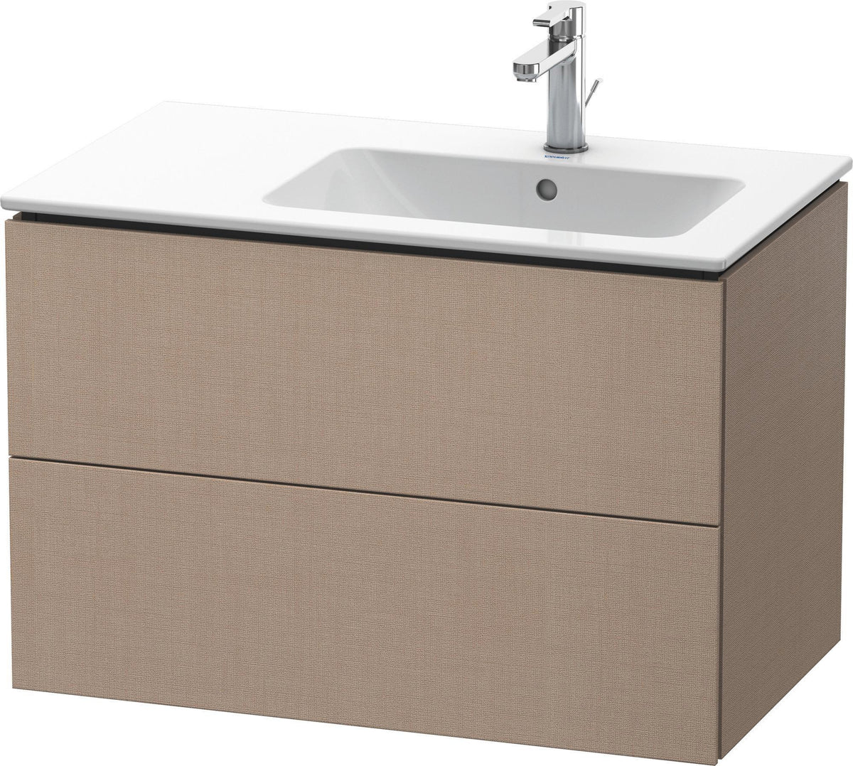 DURAVIT L-Cube Waschtischunterbau 820 mm wandhängend, 2 Schubkästen, Becken rechts, Betongrau Matt