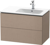 DURAVIT L-Cube Waschtischunterbau 820 mm wandhängend, 2 Schubkästen, Becken rechts, Betongrau Matt