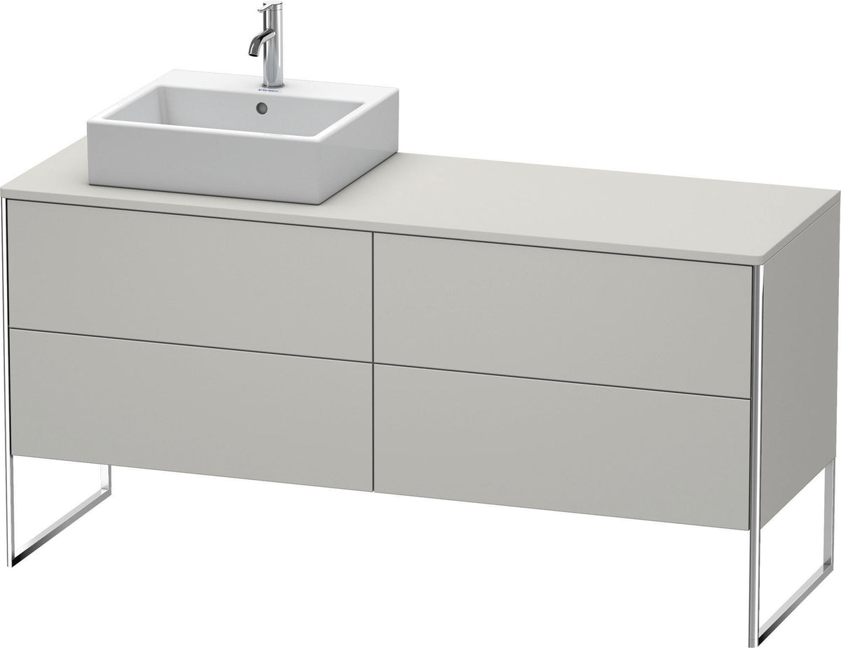 DURAVIT XSquare Waschtischunterbau betongrau matt 1600 mm mit 4 Auszügen, bodenstehend