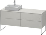 DURAVIT XSquare Waschtischunterbau betongrau matt 1600 mm mit 4 Auszügen, bodenstehend