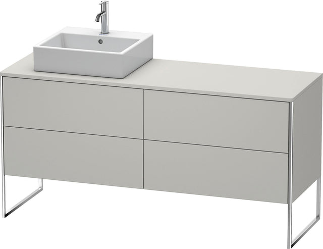 DURAVIT XSquare Waschtischunterbau betongrau matt 1600 mm mit 4 Auszügen, bodenstehend
