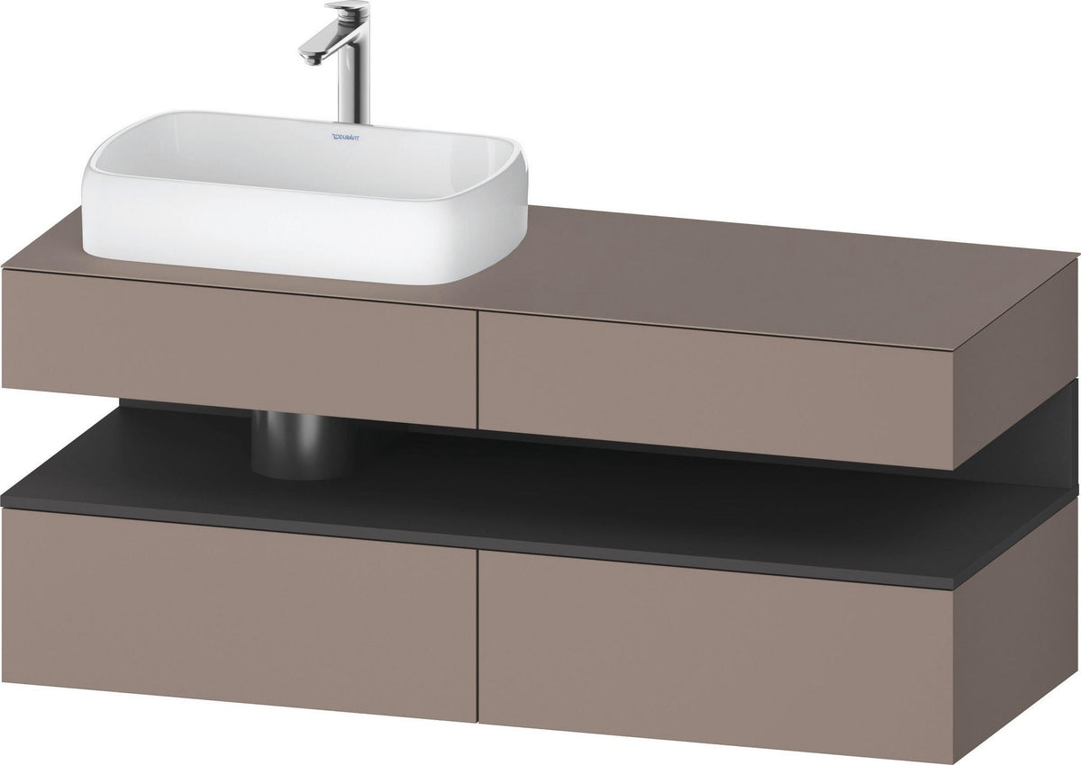 DURAVIT Qatego Studio F. A. Porsche Konsolenwaschtischunterbau 1400 mm Weiß Matt mit LED-Nischenbeleuchtung