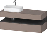 Duravit Qatego Konsolenwaschtischunterbau 1400 mm weiß hochglanz mit Eiche schwarz Nische