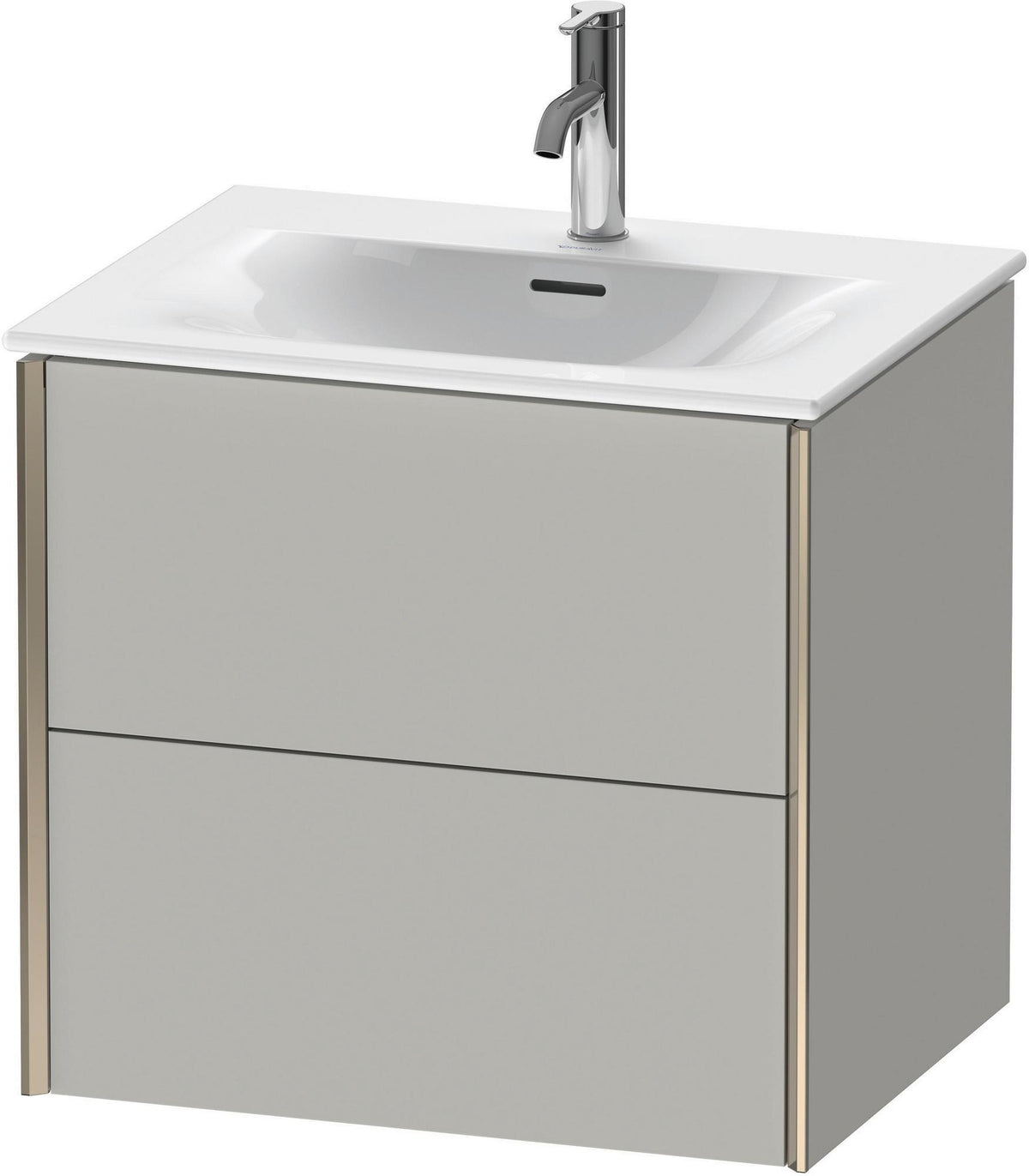 Duravit XViu Waschtischunterbau wandhängend 610 mm betongrau matt mit Tip-On-Technik und Soft-Close