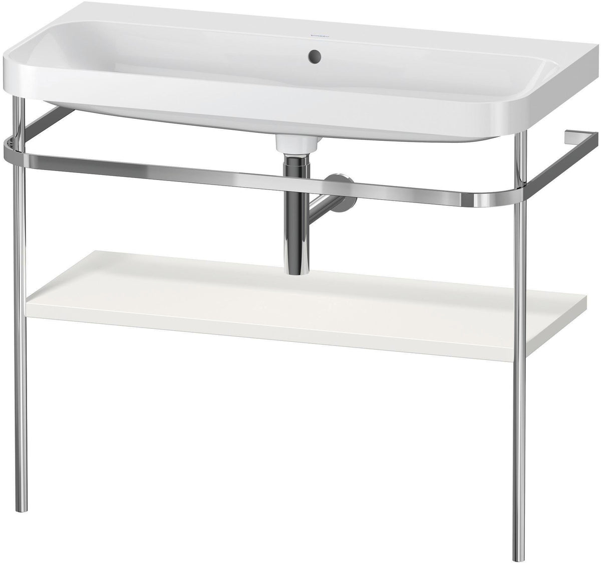 Duravit Happy D.2 c-shaped Waschtischset mit Metallkonsole, 975 mm, Taupe