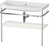 Duravit Happy D.2 c-shaped Waschtischset mit Metallkonsole, 975 mm, Taupe