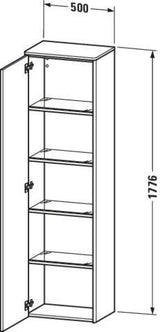 DURAVIT Hochschrank XSquare wandhängend 1776 mm Flannel Grey Seidenmatt rechts