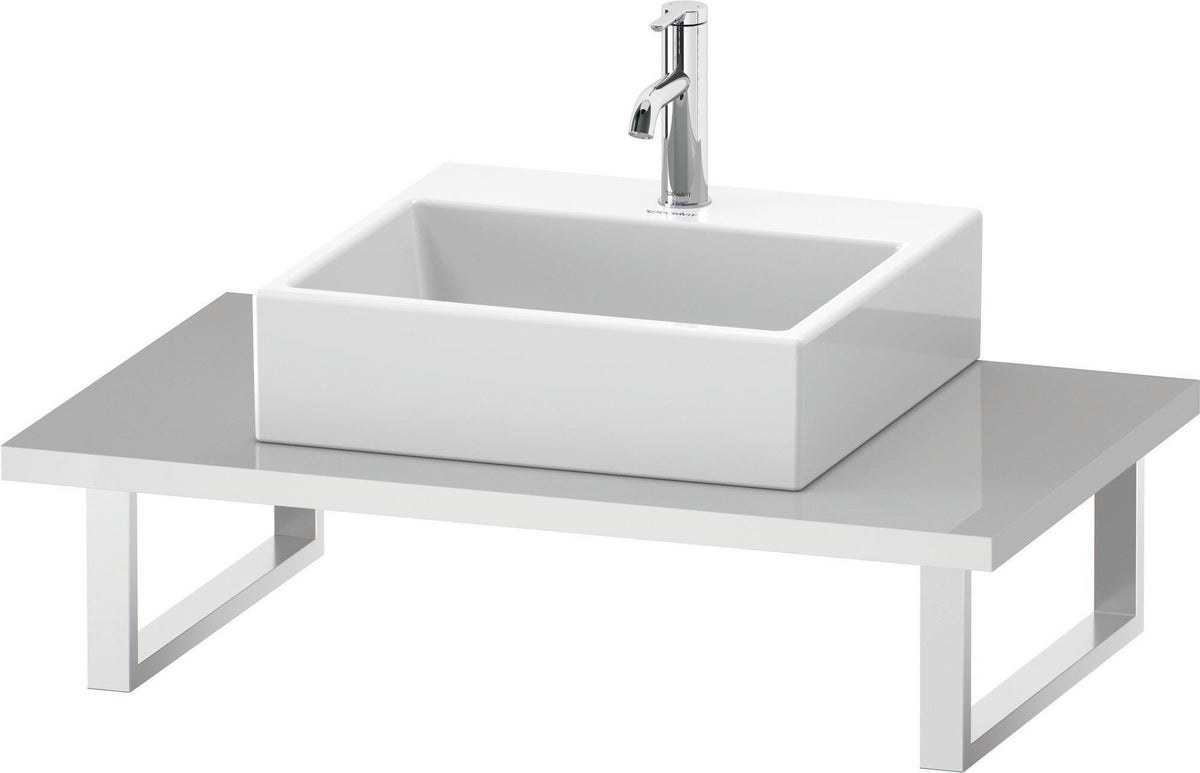 Duravit L-Cube Konsole variabel 550 mm tief, Amerikanischer Nussbaum, mit Ausschnitt
