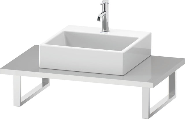 Duravit L-Cube Konsole variabel 550 mm tief, Amerikanischer Nussbaum, mit Ausschnitt