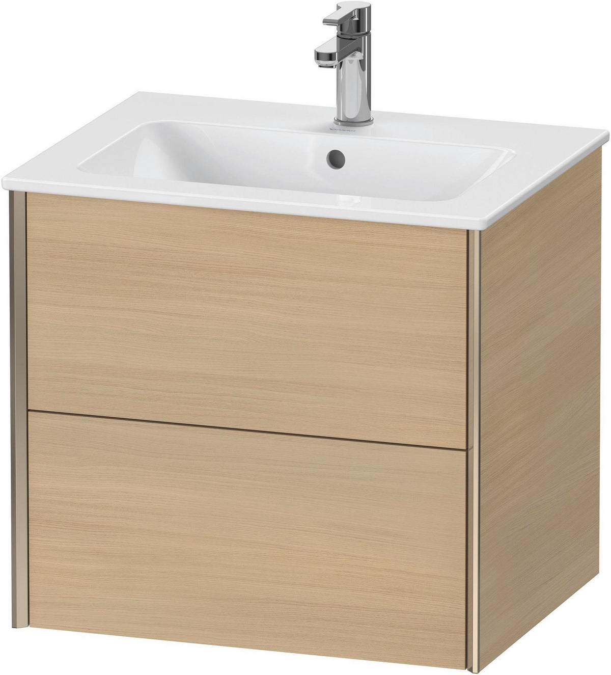 DURAVIT XViu Waschtischunterbau wandhängend 610 mm, 2 Schubkästen, weiß matt – ohne Griff, mit Tip-On-Technik